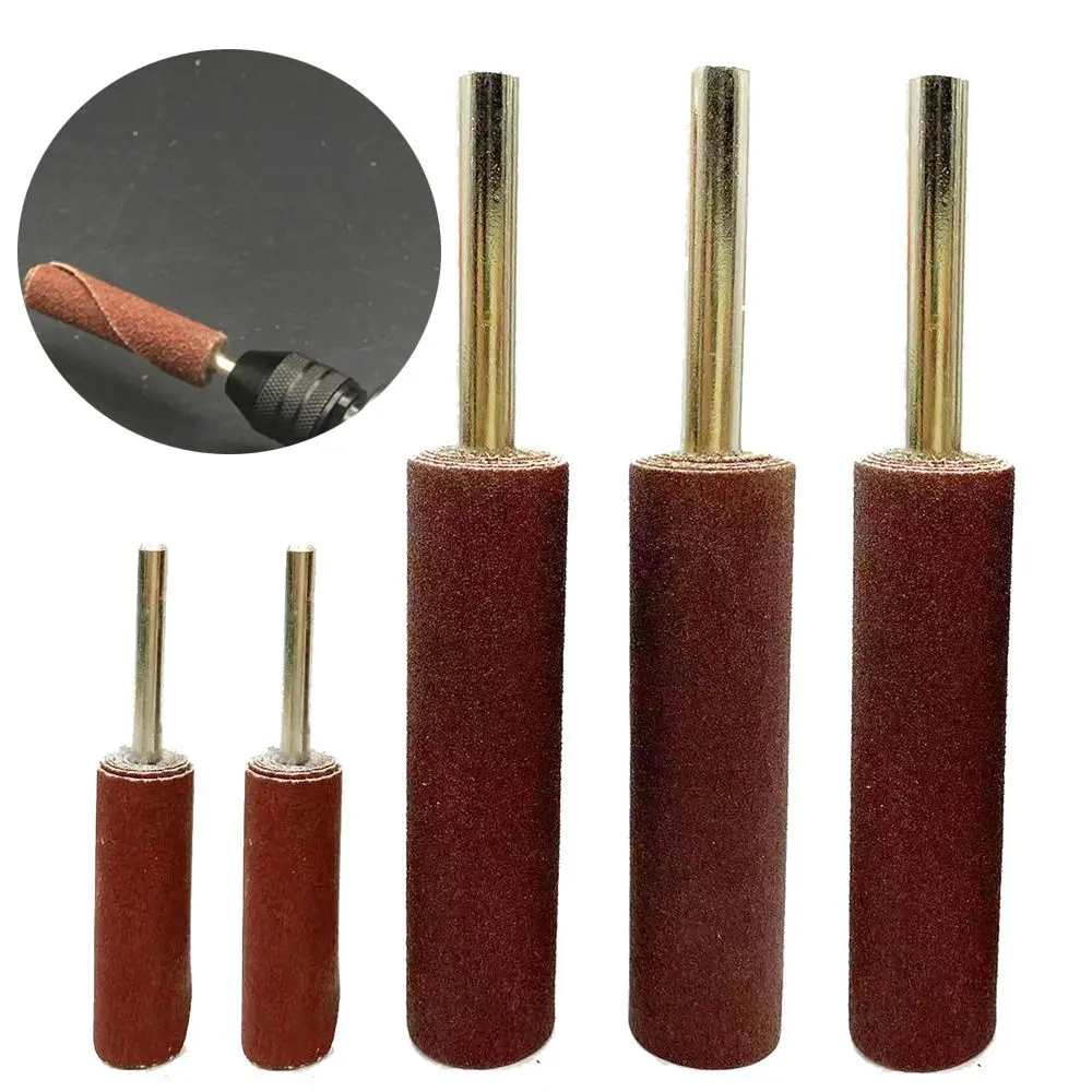 Large Cylindrical Head Sandpaper Sanding Band With Shank Sanding Drum for Drill and Rotary Accessories Abrasive Tool