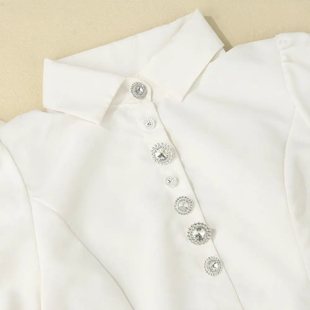 10Pcs/Set Metal Rhinestone Buttons Shirt Sewn Buttons DIY Accessories Decorative Handmade Sewing Accessories