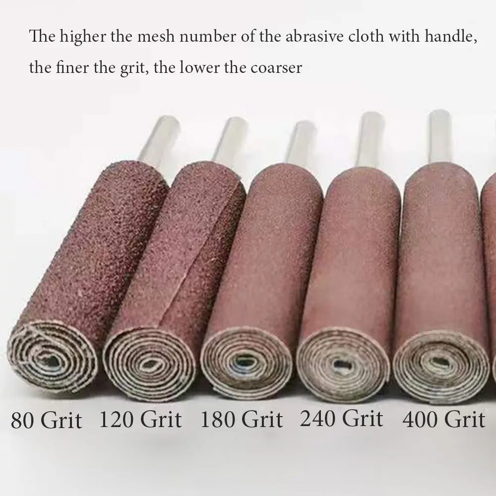 Large Cylindrical Head Sandpaper Sanding Band With Shank Sanding Drum for Drill and Rotary Accessories Abrasive Tool