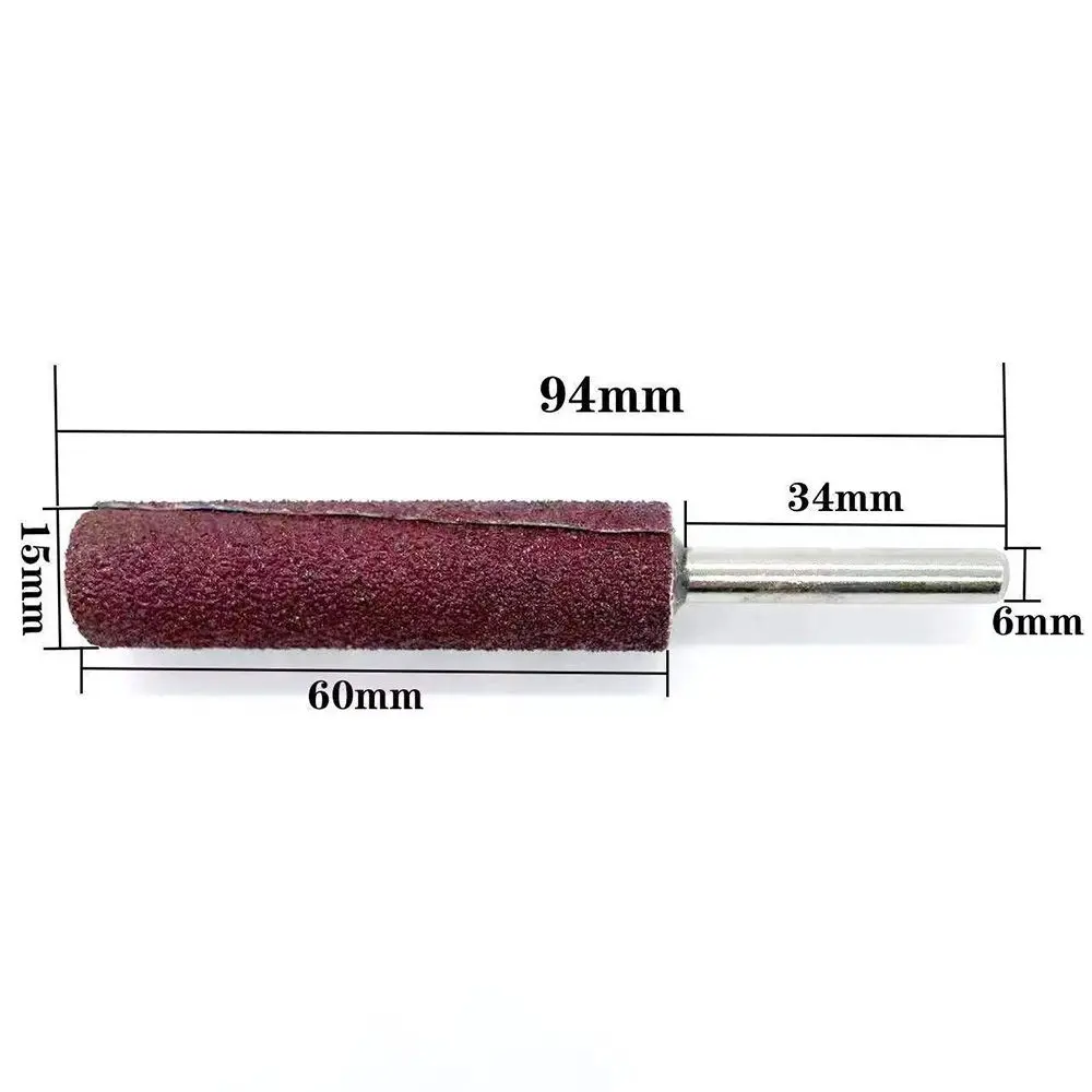 Large Cylindrical Head Sandpaper Sanding Band With Shank Sanding Drum for Drill and Rotary Accessories Abrasive Tool