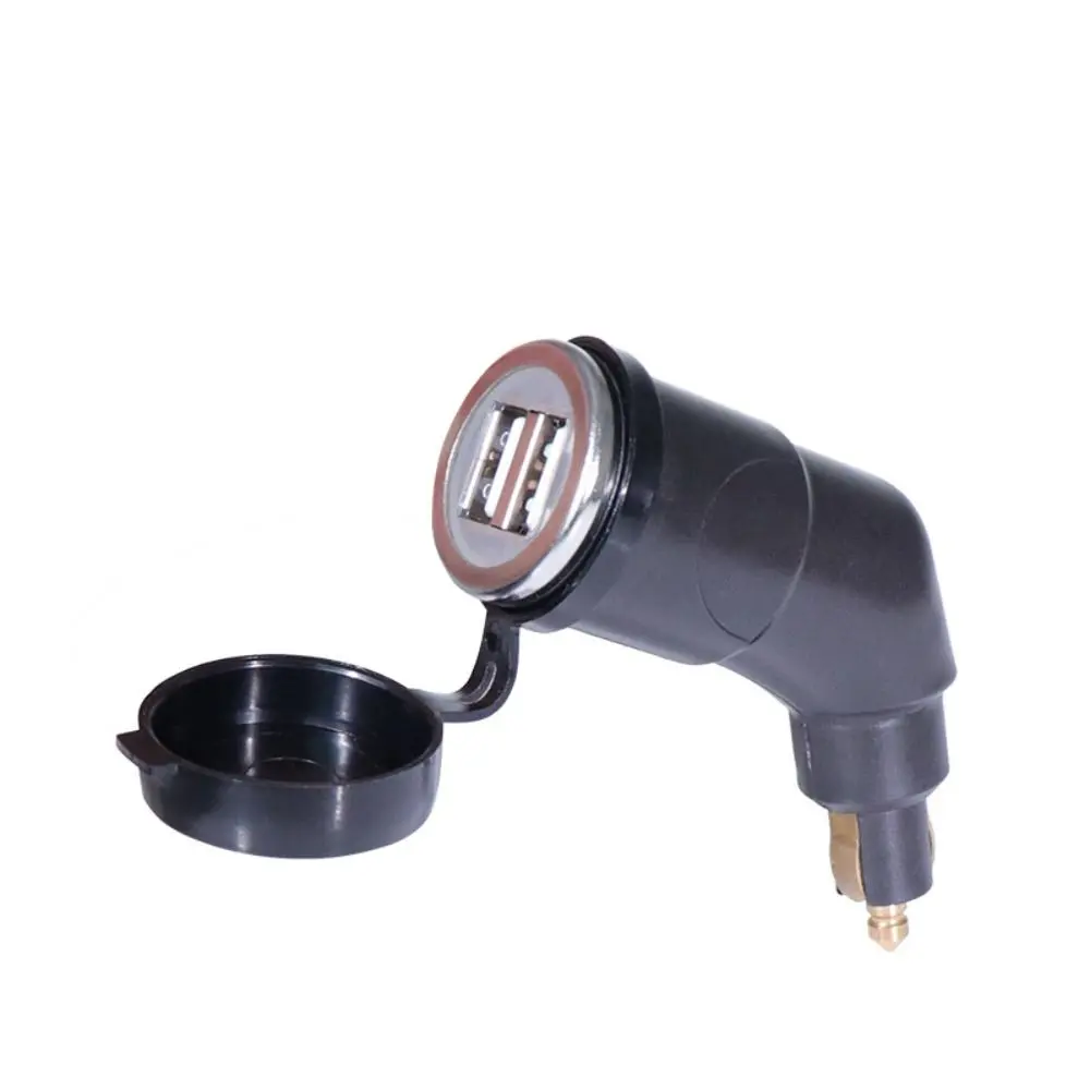 Curved 3.3A Motorcycle Power Adapter Dual USB Charger Waterproof for Hella DIN Motorcycle Socket Dual USB Charger for Phone
