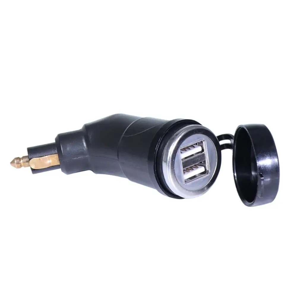 Curved 3.3A Motorcycle Power Adapter Dual USB Charger Waterproof for Hella DIN Motorcycle Socket Dual USB Charger for Phone