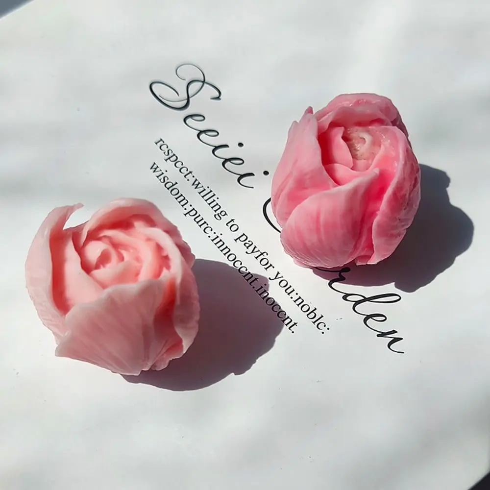3D Three-dimensional Tulip Bud Silicone Candle Mold Manual Soap Mold DIY Dessert Sugar Turning Chocolate Baking Products Molds