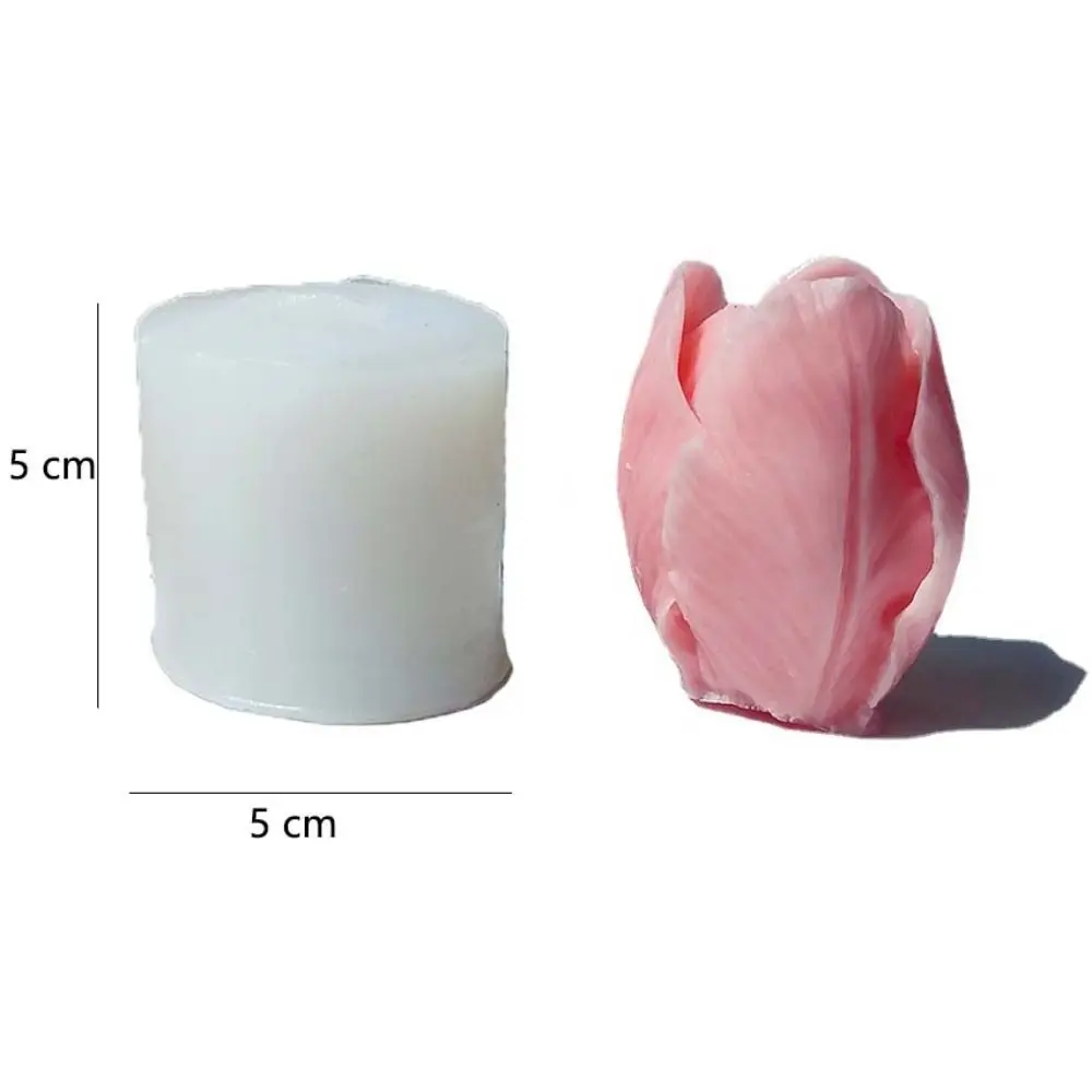 3D Three-dimensional Tulip Bud Silicone Candle Mold Manual Soap Mold DIY Dessert Sugar Turning Chocolate Baking Products Molds