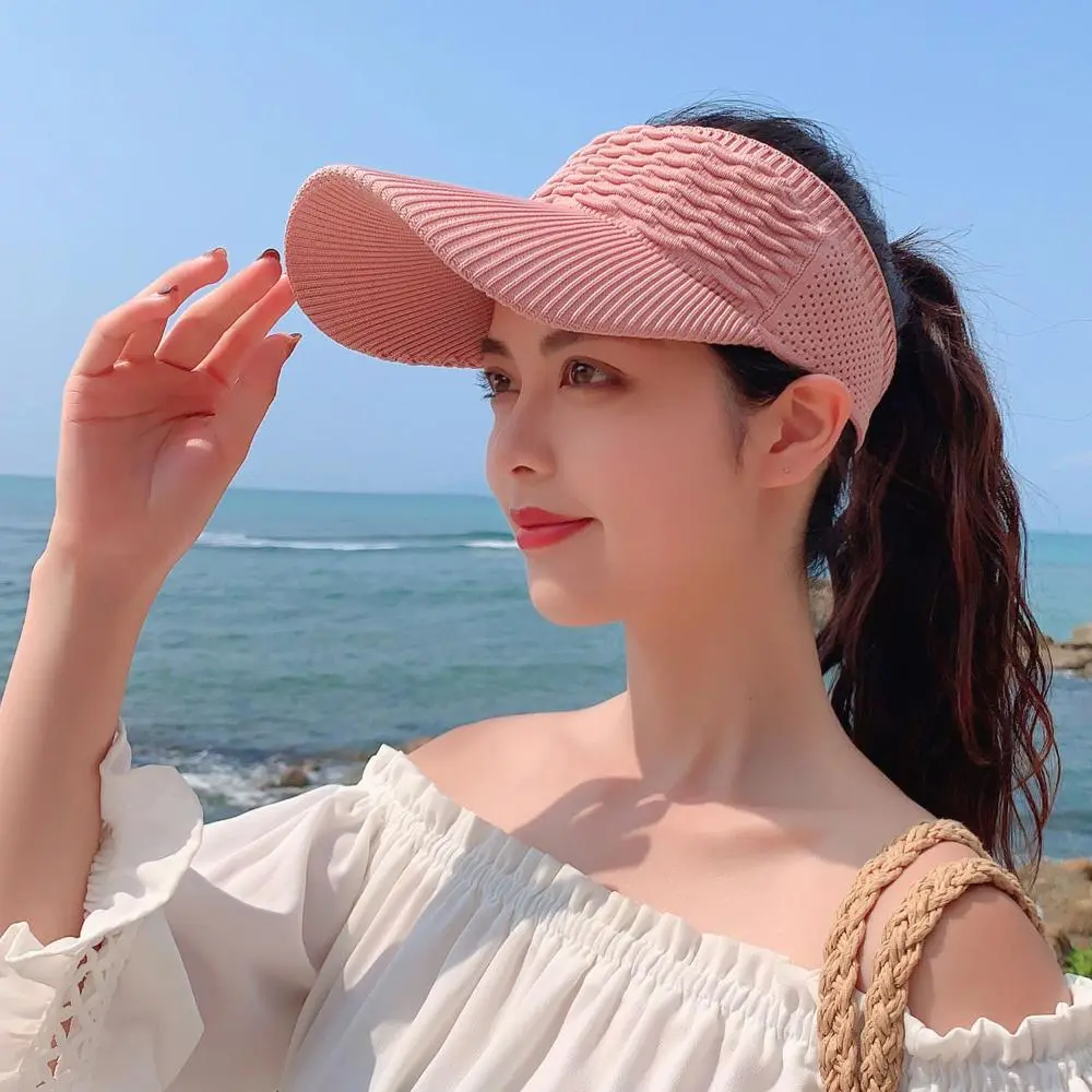 Women Empty Top Hat Anti-UV Sun Hat Travel Beach Outdoor Visor Cap Baseball Hat