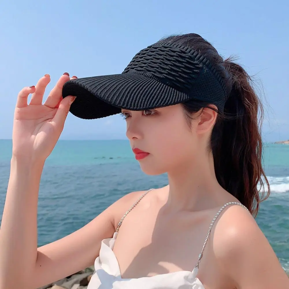 Women Empty Top Hat Anti-UV Sun Hat Travel Beach Outdoor Visor Cap Baseball Hat