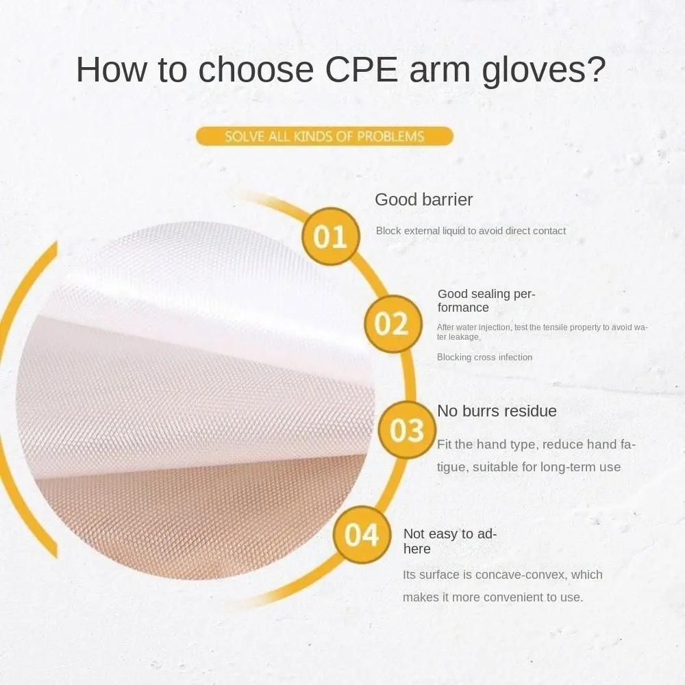 10PCS Waterproof Disposable Gloves Multifunctional Transparent Cleaning Long Gloves Durable Thickened Disposable Hand Sleeves