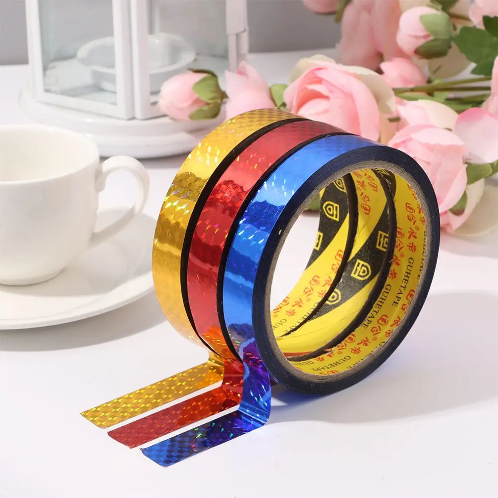 1 Roll Stickers Office Tapes DIY Colorful Laser Tape Decorative Sticky Stationery Adhesive Sticker Kids Scrapbooking Tools