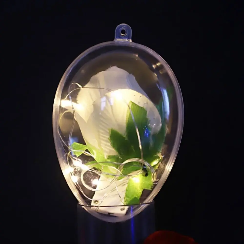 5PCS Party Supplies Easter Eggs Home Decoration Egg Shape Favors Candy Box Hollow Hanging Decor Fillable Plastic Clear Ball