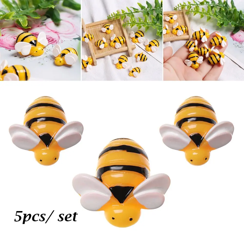 5pcs/ lot Crafts Hair Ornament Children Toys Artificial Bees Slime Pendants Simulated Animals Mini Bee