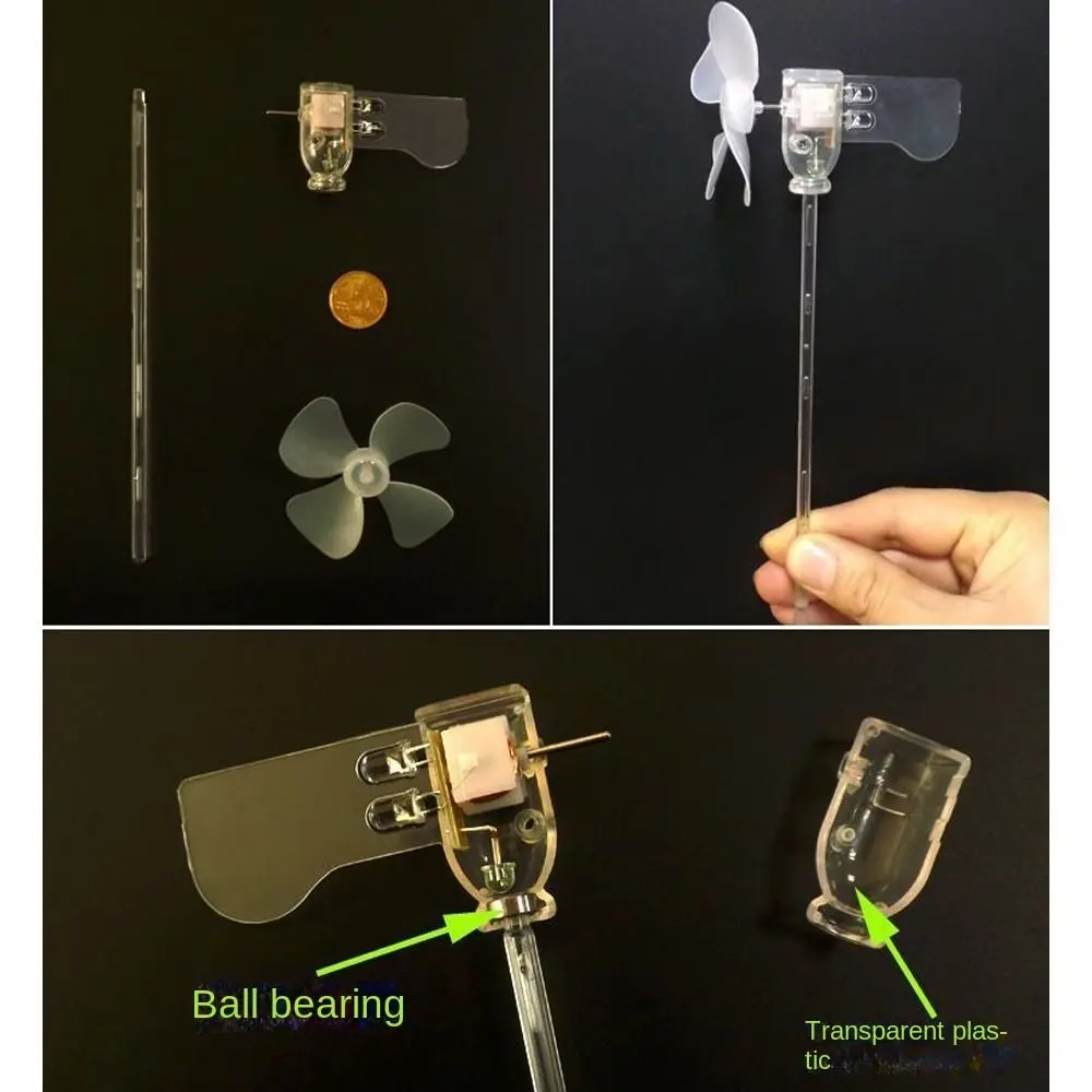 Small Windmill Car Decorations Wind Power Generation Mini Windmill LED Light Safe Riding Warning Effect