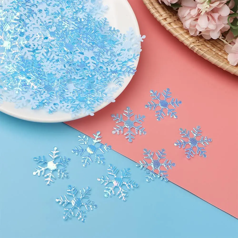 100/200/300Pcs DIY Craft Home Decor Birthday Party Supplies Festival Ornament Xmas Snowflake Christmas Confetti Tinfoil Sequins