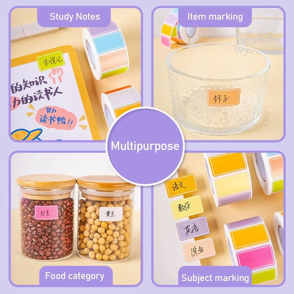 500Pcs/Roll Color Blank Label Stickers Waterproof Self-adhesive Labels Index Writable Name Tag Sticker Stationery Supplies
