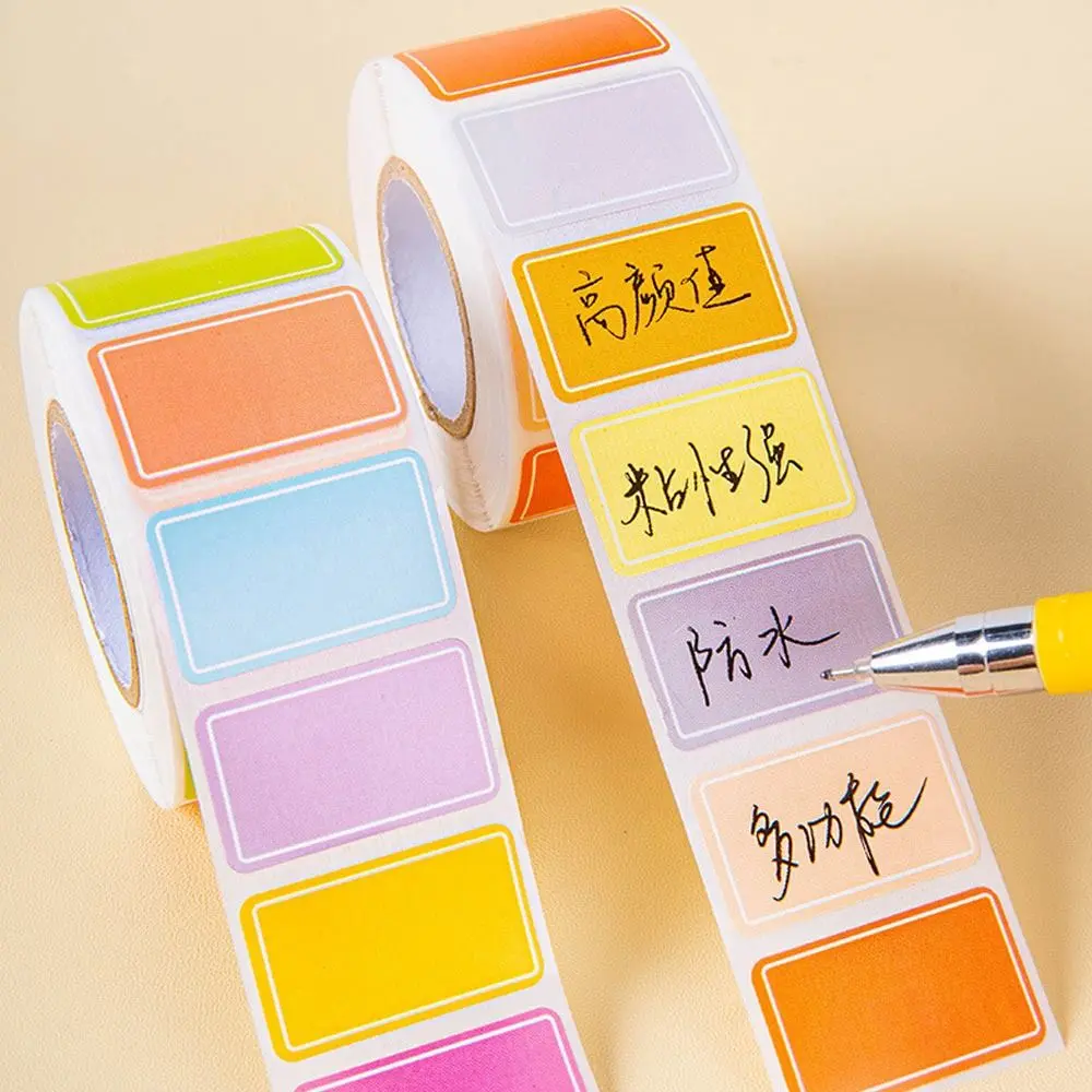 500Pcs/Roll Color Blank Label Stickers Waterproof Self-adhesive Labels Index Writable Name Tag Sticker Stationery Supplies