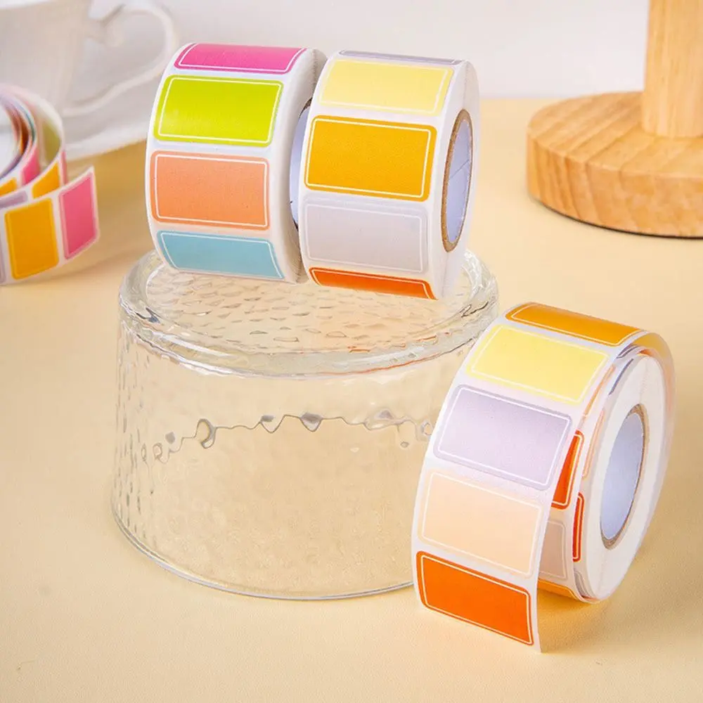 500Pcs/Roll Color Blank Label Stickers Waterproof Self-adhesive Labels Index Writable Name Tag Sticker Stationery Supplies