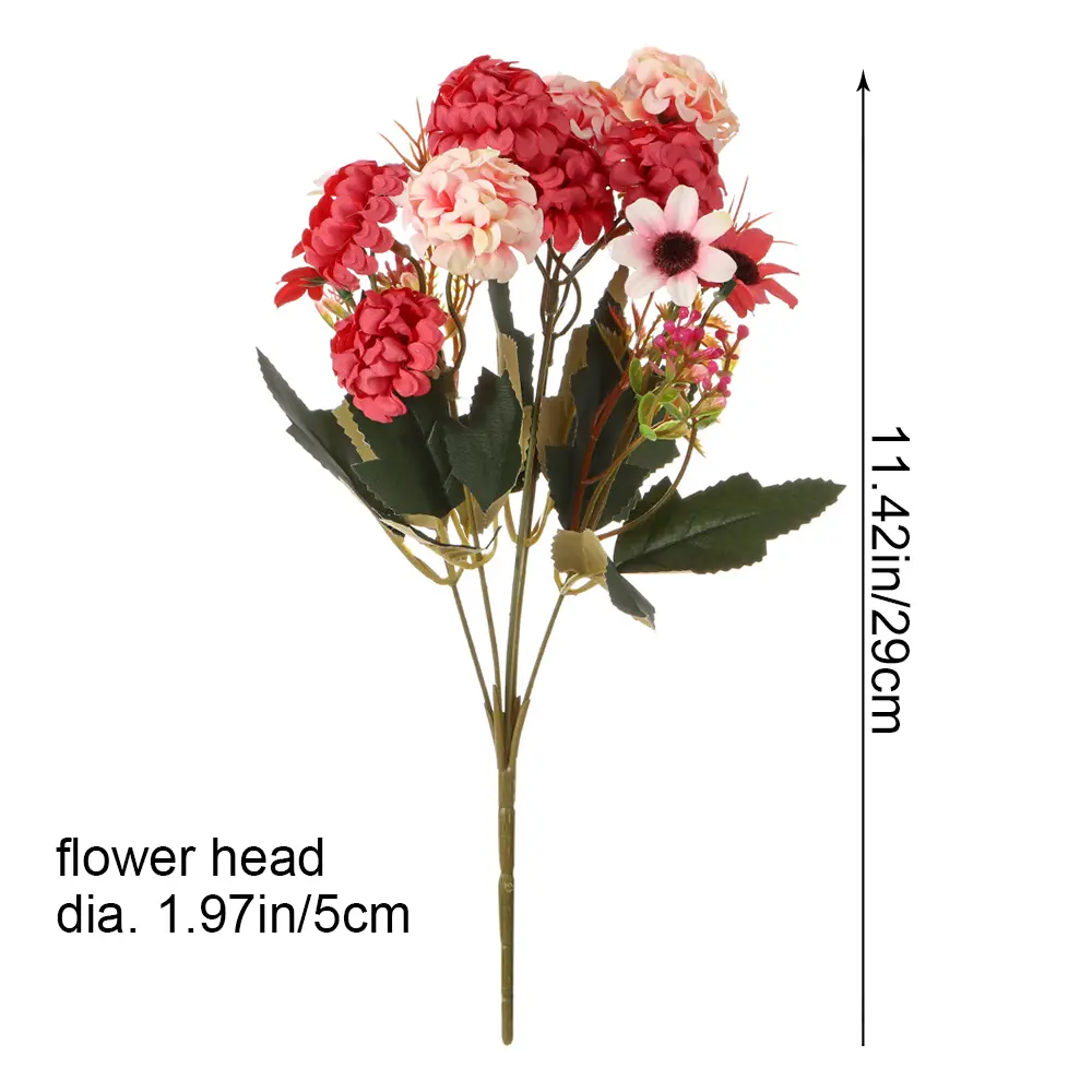 15 Flowers Gifts Home Decoration Party Supplies Floral Arrangement Lifelike Plants Silk Daisy Artificial Hydrangea