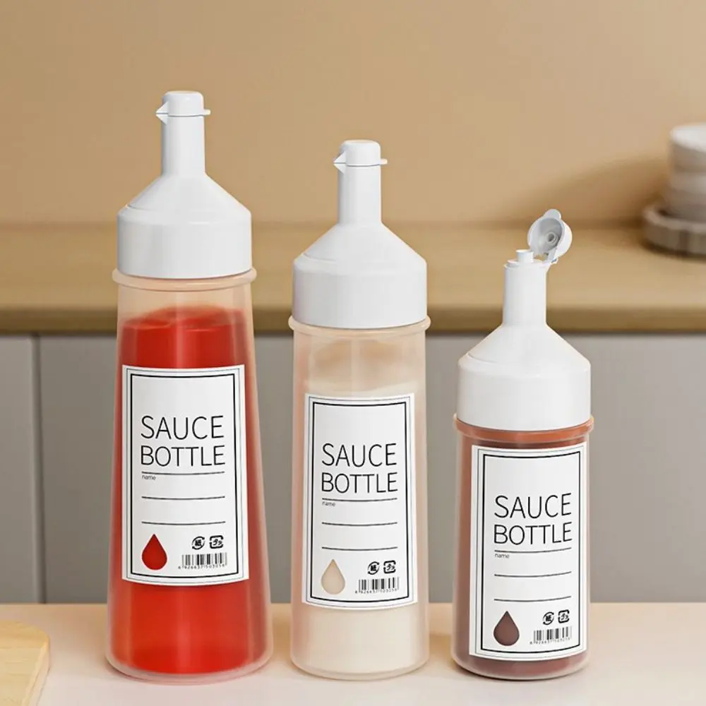 Condiment Squeeze Bottles 350ml Ketchup Mustard Salad Sauce Dispenser with On Cap Lids Olive Oil Bottle Kitchen Gadget