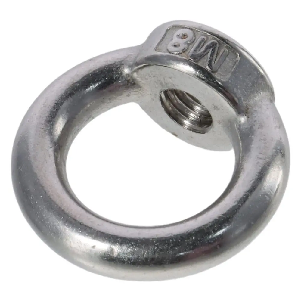 10pcs 304 Stainless Steel Threaded Nut Fastener Ring Shape M8(5/16") Eyebolt Ring Lifting Eye Nut Lifting Accessories