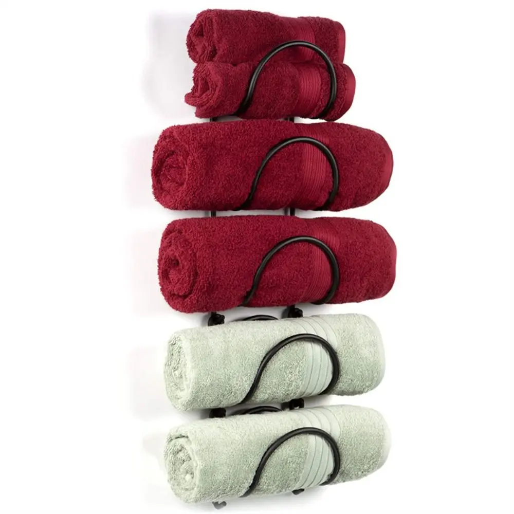 Wall-Mounted Towel Storage Rack Wine Rack Multifunctional Storage Shelf Easy Install Space-Saving Room Decor Bedroom Supply