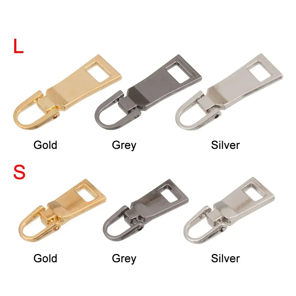 5pcs Detachable Metal Zipper Head Zipper Pull Zipper Repair Kit Replacement For Bag Suitcase Clothes Metal Zip Sewing Kit