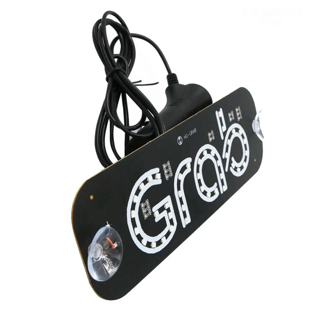 1Pc GRAB LED Signal Beacon Taxi Panel Car Light Signal Light Windscreen Green Light Cab Indicator Inside Taxi Light Car