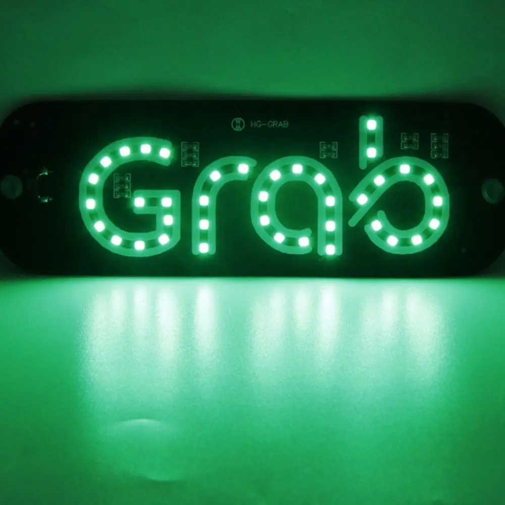 1Pc GRAB LED Signal Beacon Taxi Panel Car Light Signal Light Windscreen Green Light Cab Indicator Inside Taxi Light Car