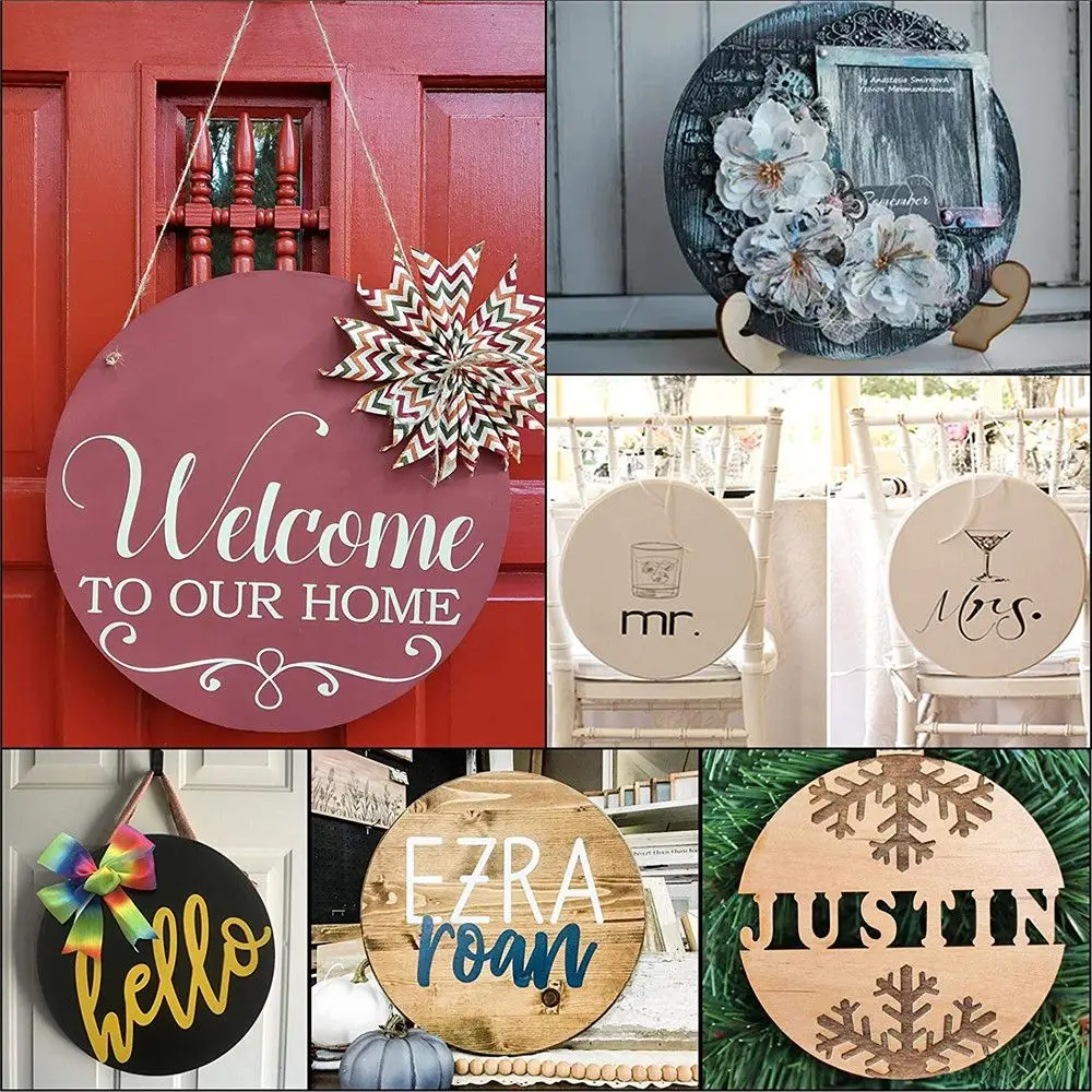 3/5/10pcs New Craft Wedding Decor Party Supplies Wooden Tags DIY Writing Wood Circles Ornament Blank Plaque Round Wood Pieces