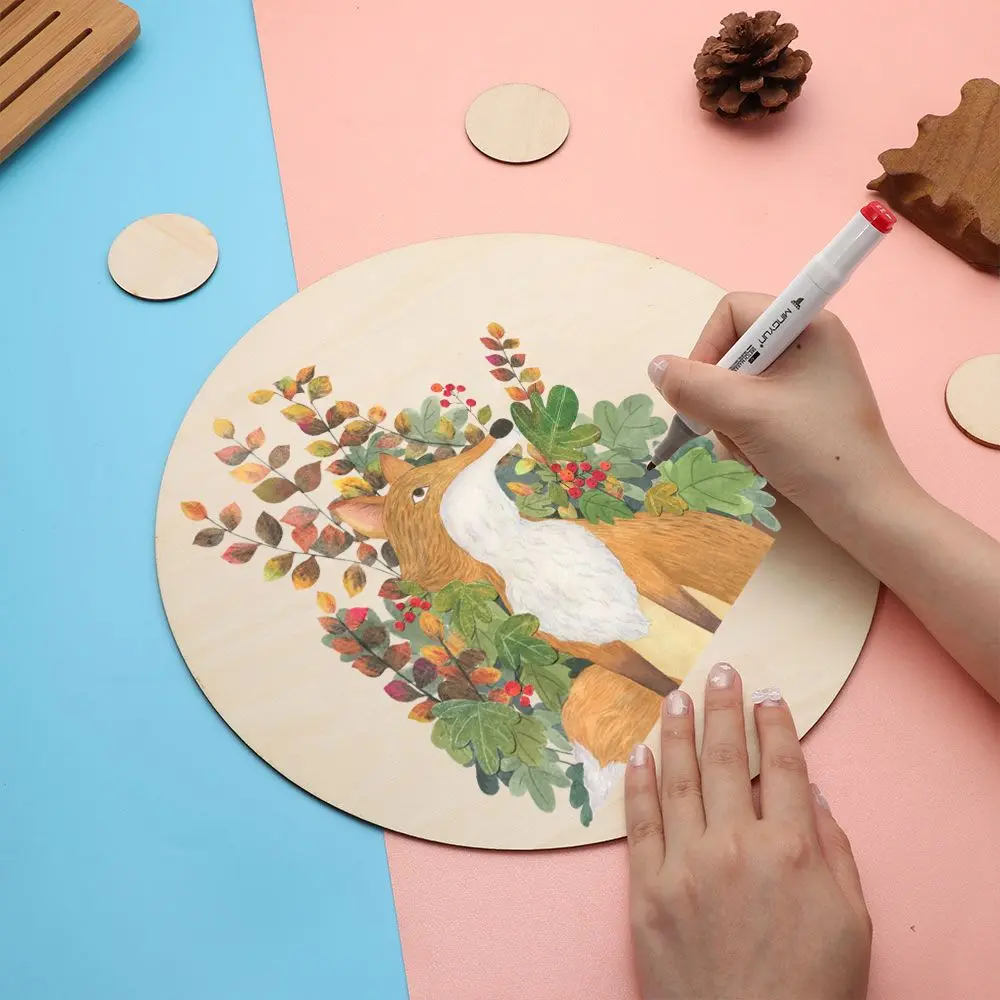 3/5/10pcs New Craft Wedding Decor Party Supplies Wooden Tags DIY Writing Wood Circles Ornament Blank Plaque Round Wood Pieces
