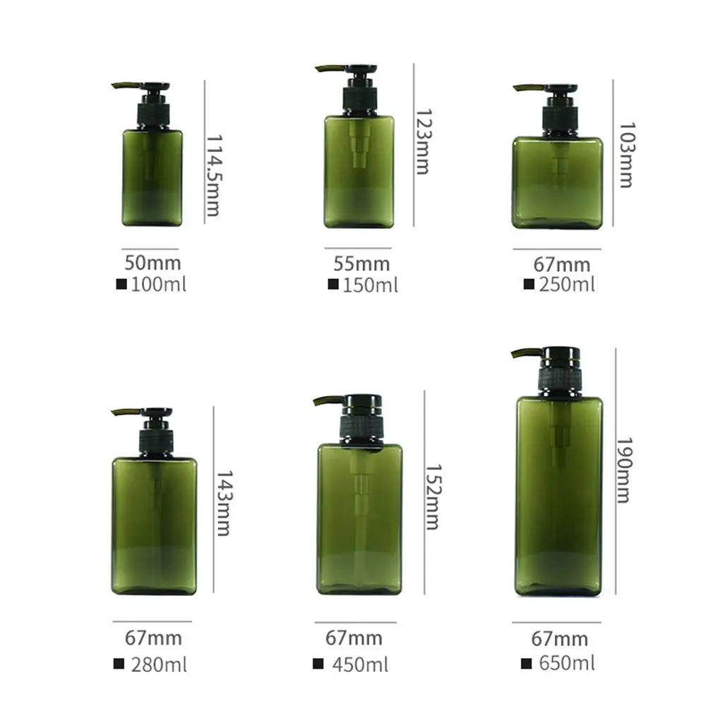 650ml Square Clear Bottle Liquid Soap Whipped Mousse Points Bottling Shampoo Lotion Shower Gel Pump Bottlesnding