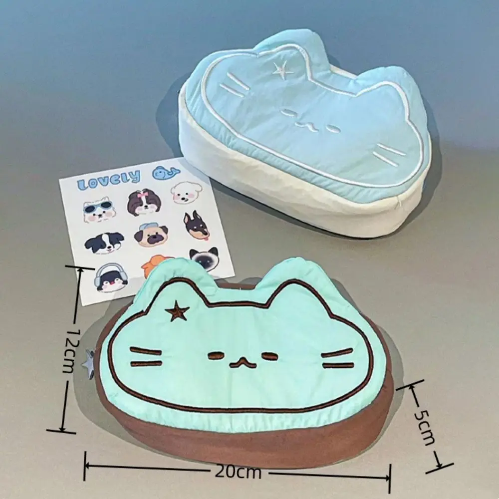 INS Star Little Cat Pen Bag Multifunctional Student Gift Pencil Case Large Capacity Canvas Stationery Organizer School Office