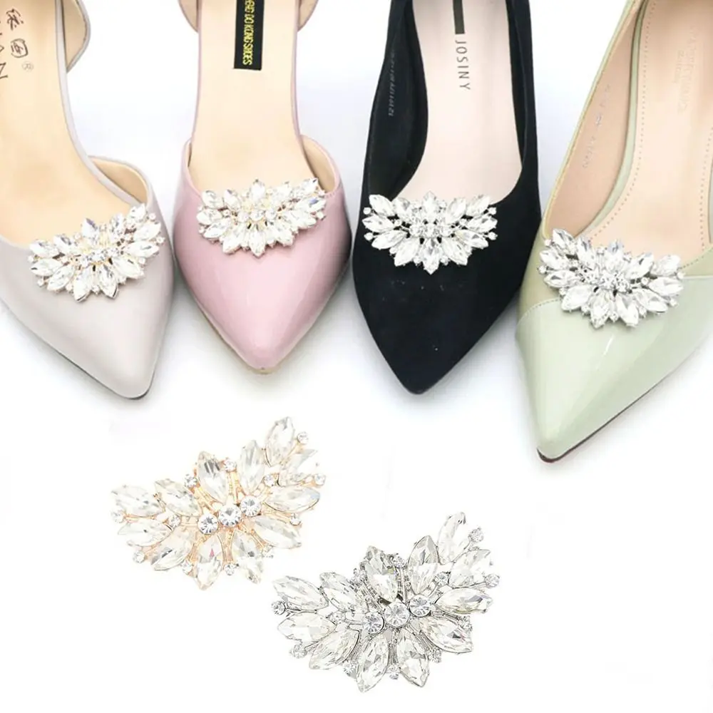 1PC Lady Rhinestones Shoe Clips Wedding Bride Crystal Shoes Decoration Women High Heel Charms Jewelry Shoes Decorations