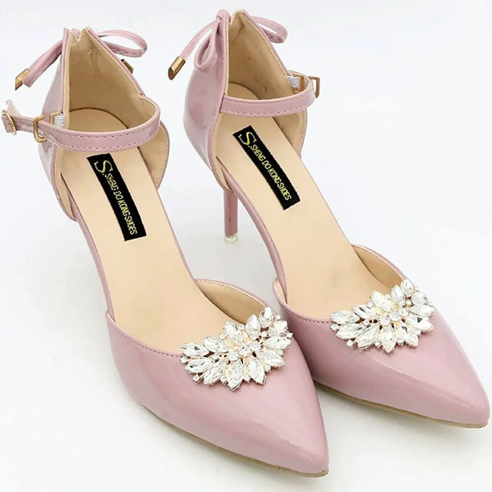 1PC Lady Rhinestones Shoe Clips Wedding Bride Crystal Shoes Decoration Women High Heel Charms Jewelry Shoes Decorations