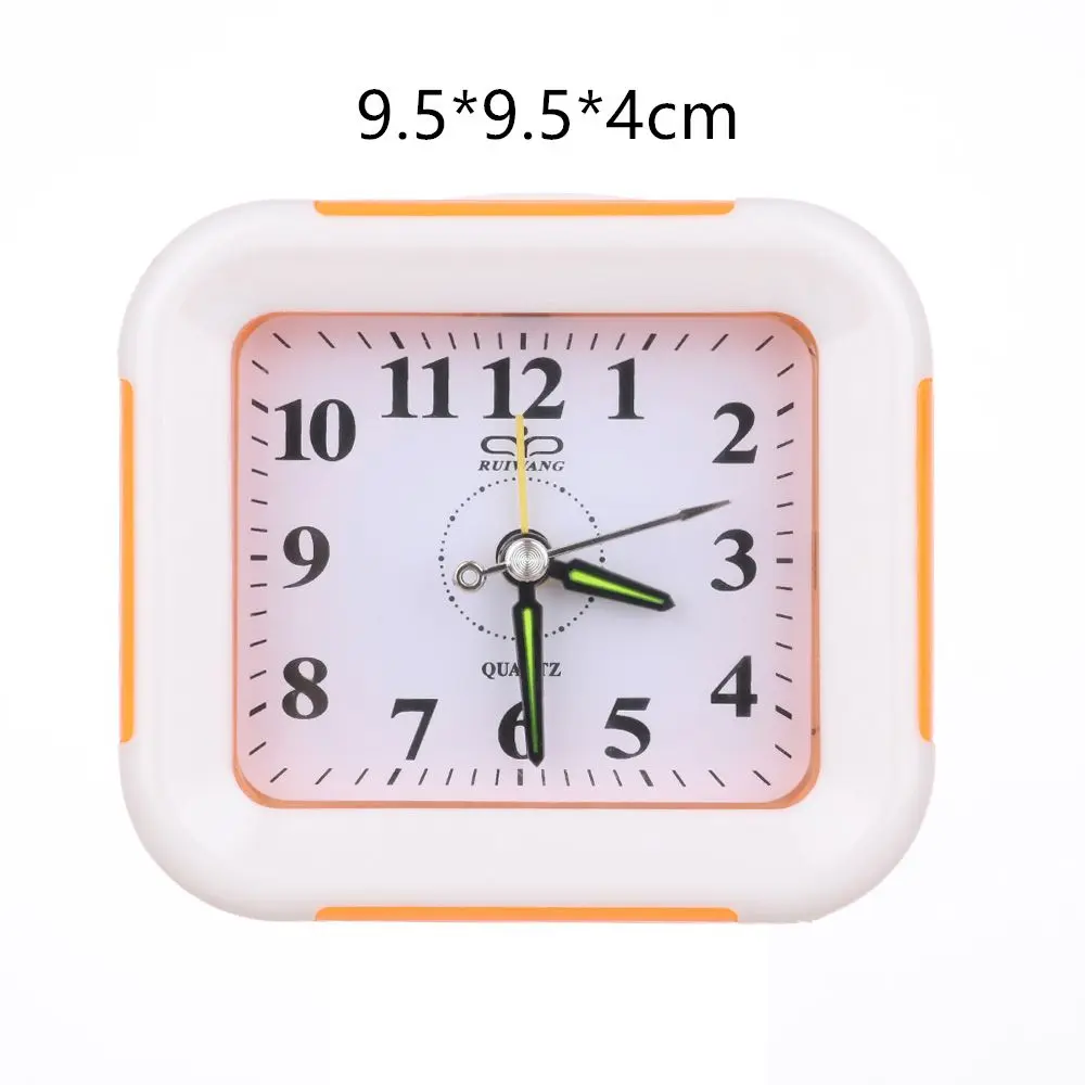 Quartz Alarm Clock With Night Light No Tick Snooze Silent Small Bedside Clocks
