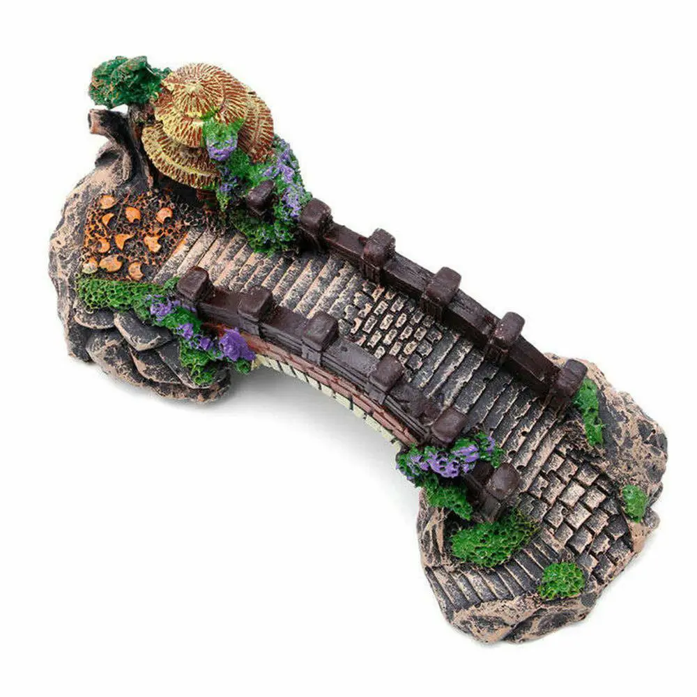 Aquarium Accessories Arbor Tree Plant Fake Landscaping Artificial Bridge Rockery Resin Aquarium Ornaments Fish Tank Ornament
