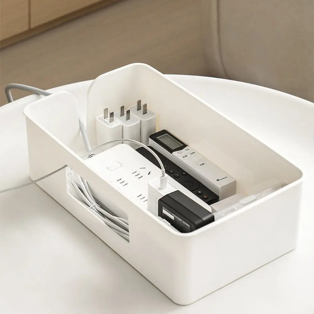 Cable Storage Box Power Strip Case Power Line Wire Management Organizer Anti-Dust Charger Socket Network Line Storage Bin