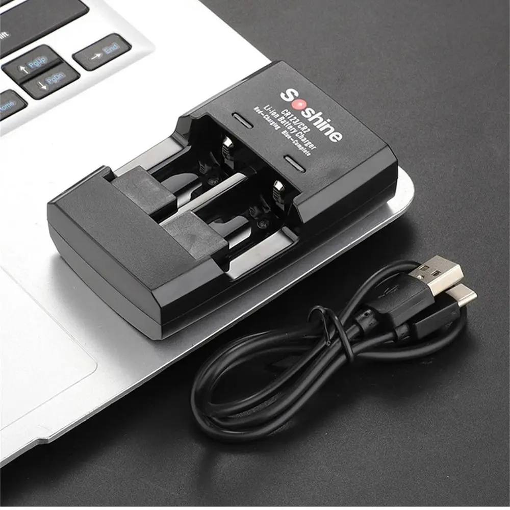 Battery Charger CR123/CR2 Charger for 16340 15266 14250 Charger 3.2V Dual-slot USB Charger
