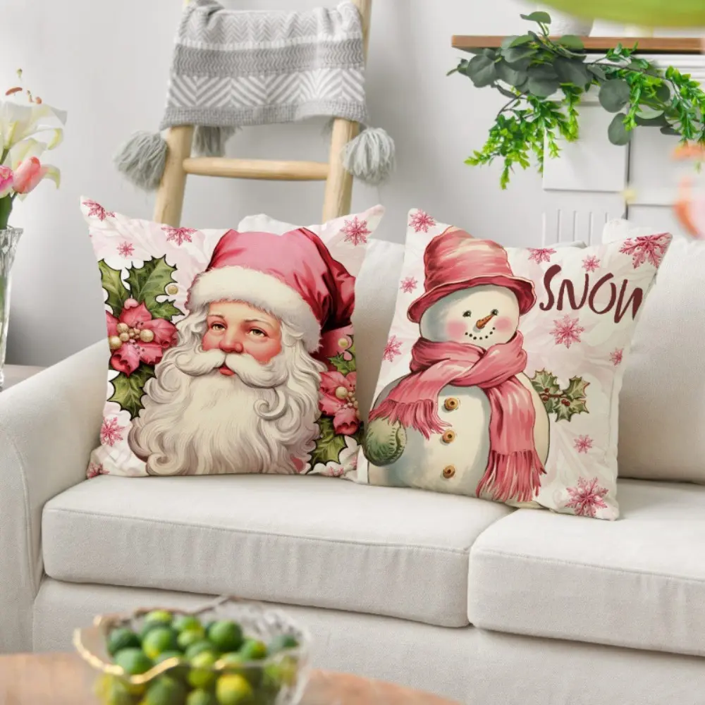 45CM Christmas Pillowcase Cartoon Santa Claus Snowman Xmas Tree Cushion Cover Merry Christma Home Decorative Car Bed Pillow Case