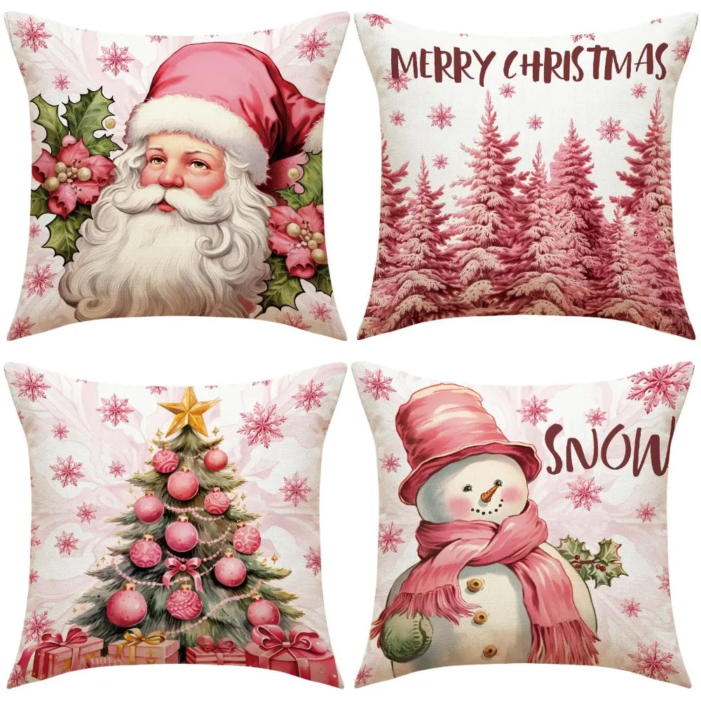 45CM Christmas Pillowcase Cartoon Santa Claus Snowman Xmas Tree Cushion Cover Merry Christma Home Decorative Car Bed Pillow Case