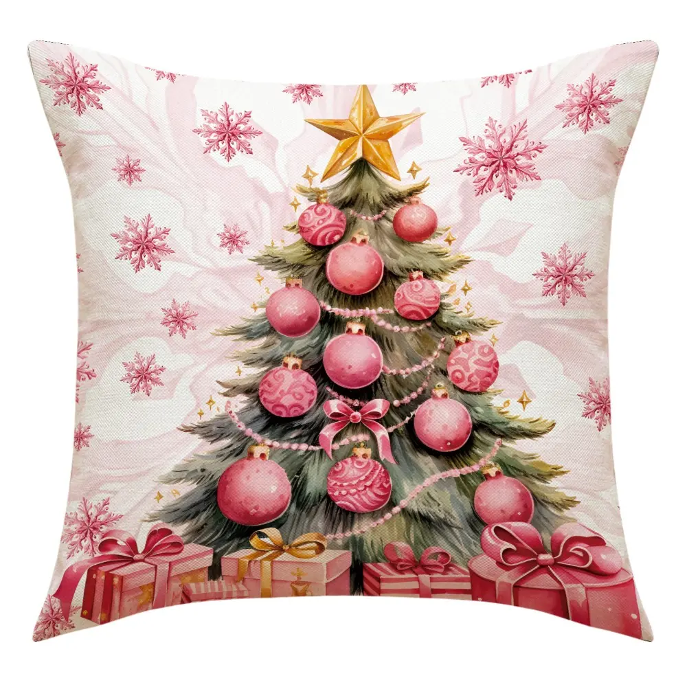 45CM Christmas Pillowcase Cartoon Santa Claus Snowman Xmas Tree Cushion Cover Merry Christma Home Decorative Car Bed Pillow Case