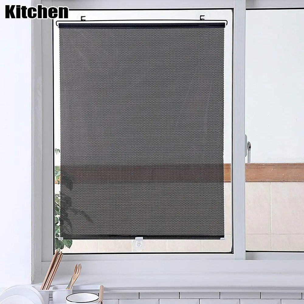 Universal Nail-free Roller Blinds Suction Cup Sunshade Blackout Curtain Car Bedroom Kitchen Office Window Sun-shading Curtains