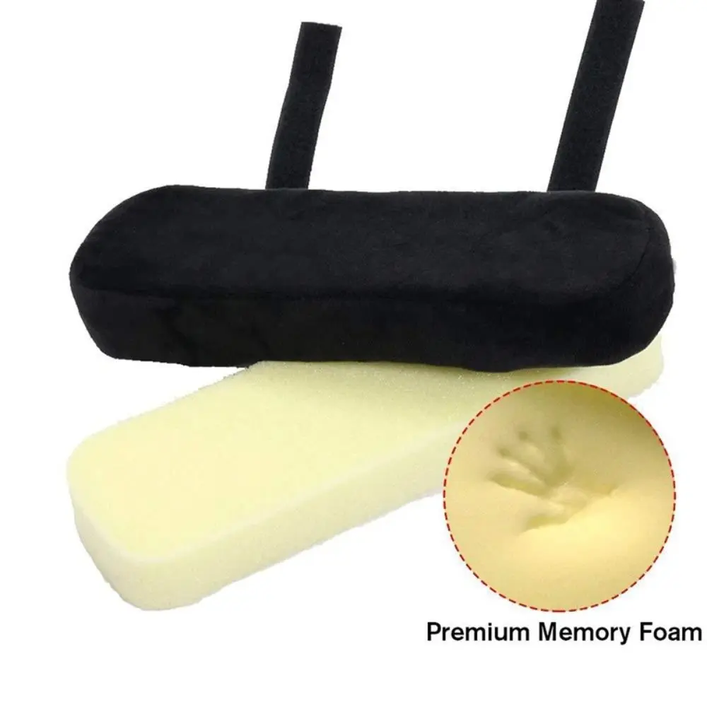 Memory Foam Chair Armrest Pads Fixed Buckle Black Arm Rest Cover Cushion Pad Forearm Pressure Relief Armrest Pads Cover