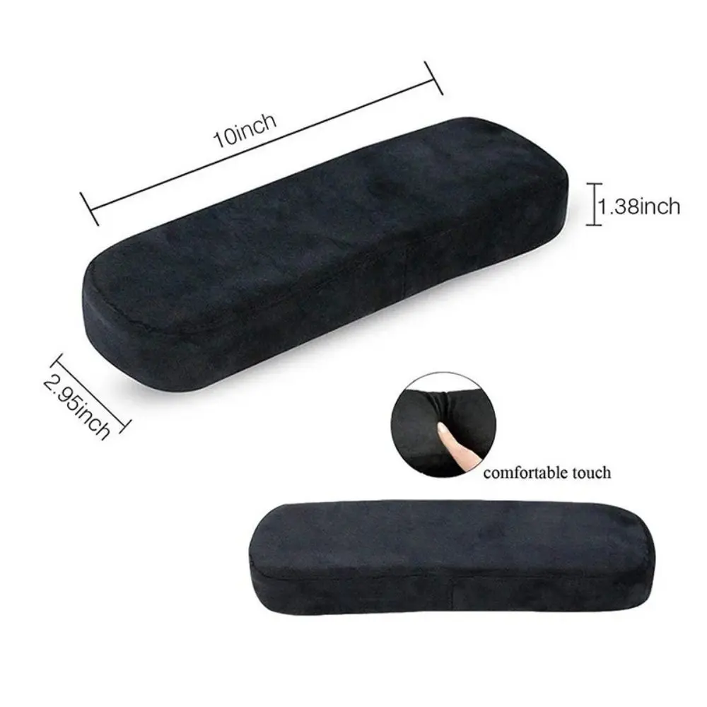 Memory Foam Chair Armrest Pads Fixed Buckle Black Arm Rest Cover Cushion Pad Forearm Pressure Relief Armrest Pads Cover