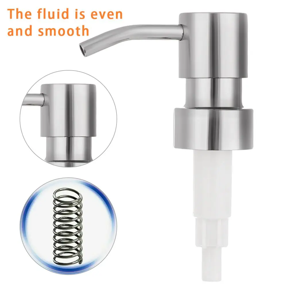 1/2PCS Stainless Steel Soap Pump Liquid Lotion Dispenser Bottle Head Replacement Jar Tube Nozzles