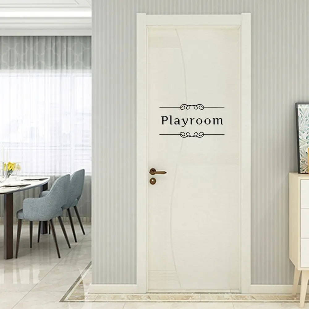 Kitchen Bathroom Bedroom Playroom Office Entrance Sign Door Stickers Home Decoration Diy Vinyl Wall Art Toilet Decals