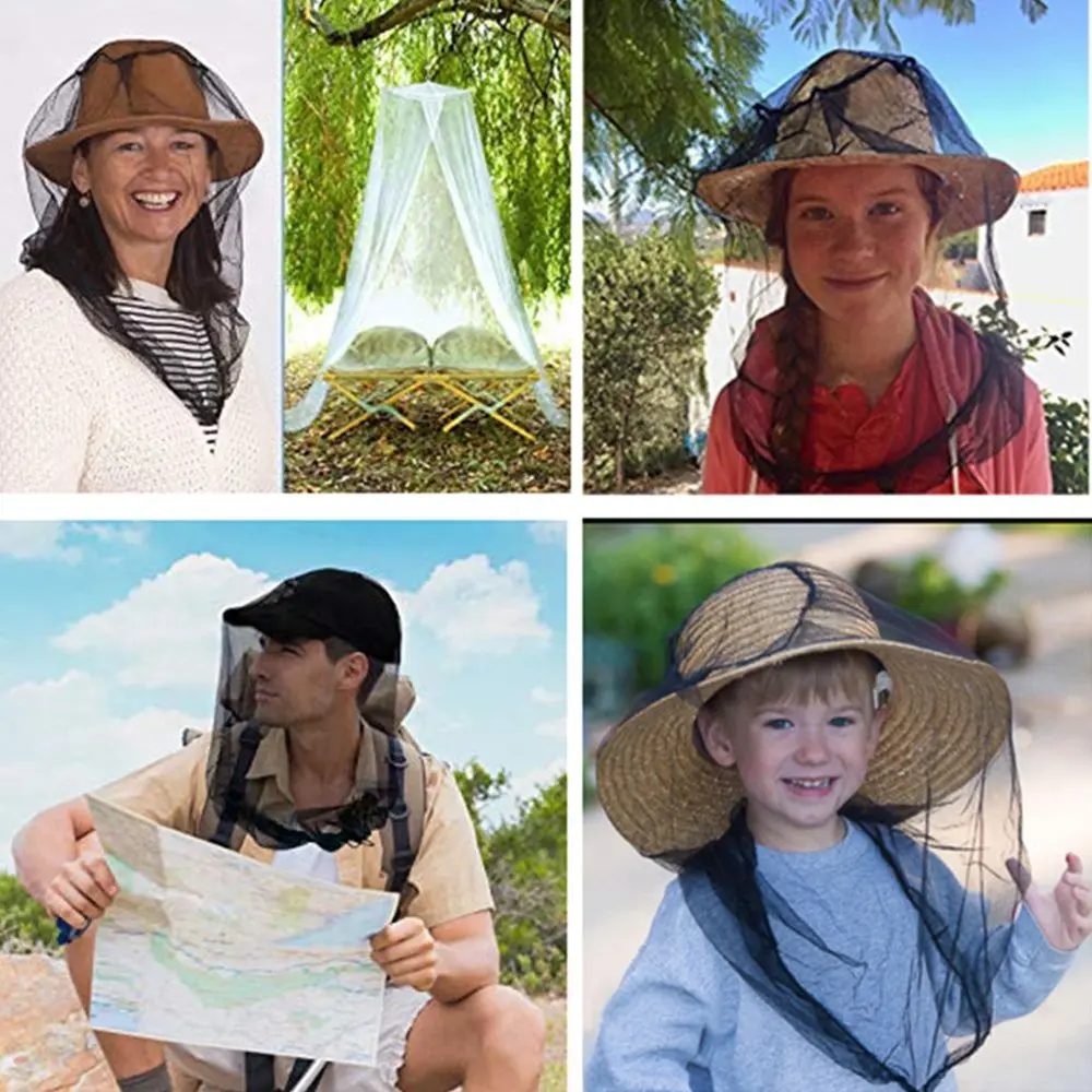 Bee Protection Face Protector Outdoor Fishing  Mosquito Hat Fishing Cap Mesh Hat  Head Net Summer