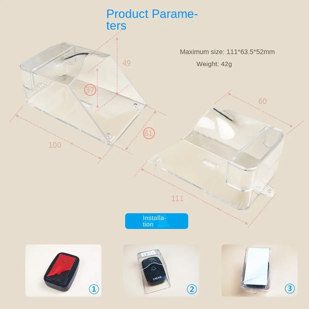 Button Covers Smart Door Bell Protector Bell Chime Cover Doorbell Ring Protector Waterproof Wireless Doorbell Cover For CACAZI