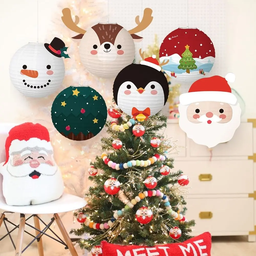 30cm Cartoon Christmas Nutcracker Lantern Santa Elk Hanging Pendants Merry Christmas Decor 2024 DIY Happy New Year Party Lantern