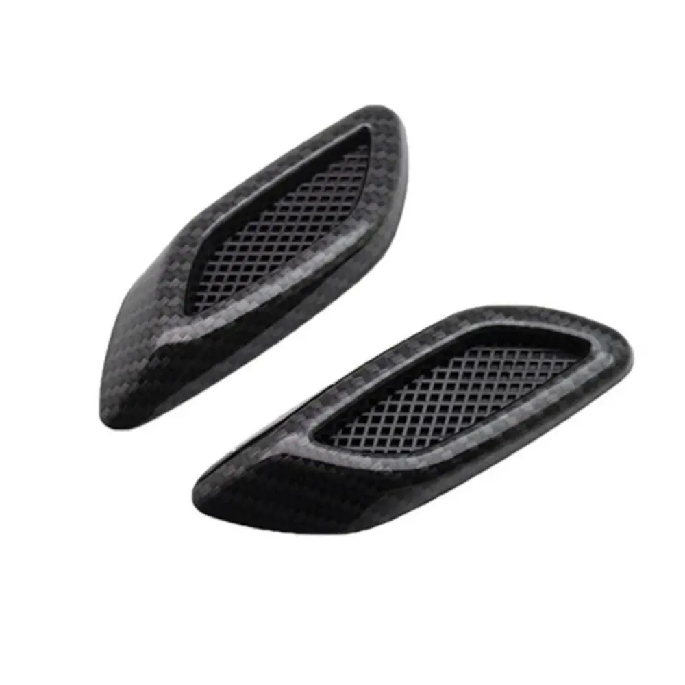 2Pcs Carbon 3D Car Side Fender Air Vent Hood Scoop Outlet Cover Decorative Modification For BMW For Audi For Honda For VW