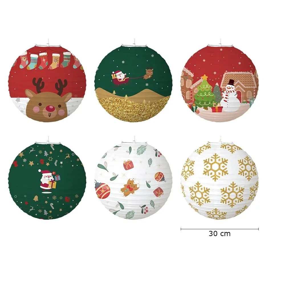 30cm Cartoon Christmas Nutcracker Lantern Santa Elk Hanging Pendants Merry Christmas Decor 2024 DIY Happy New Year Party Lantern