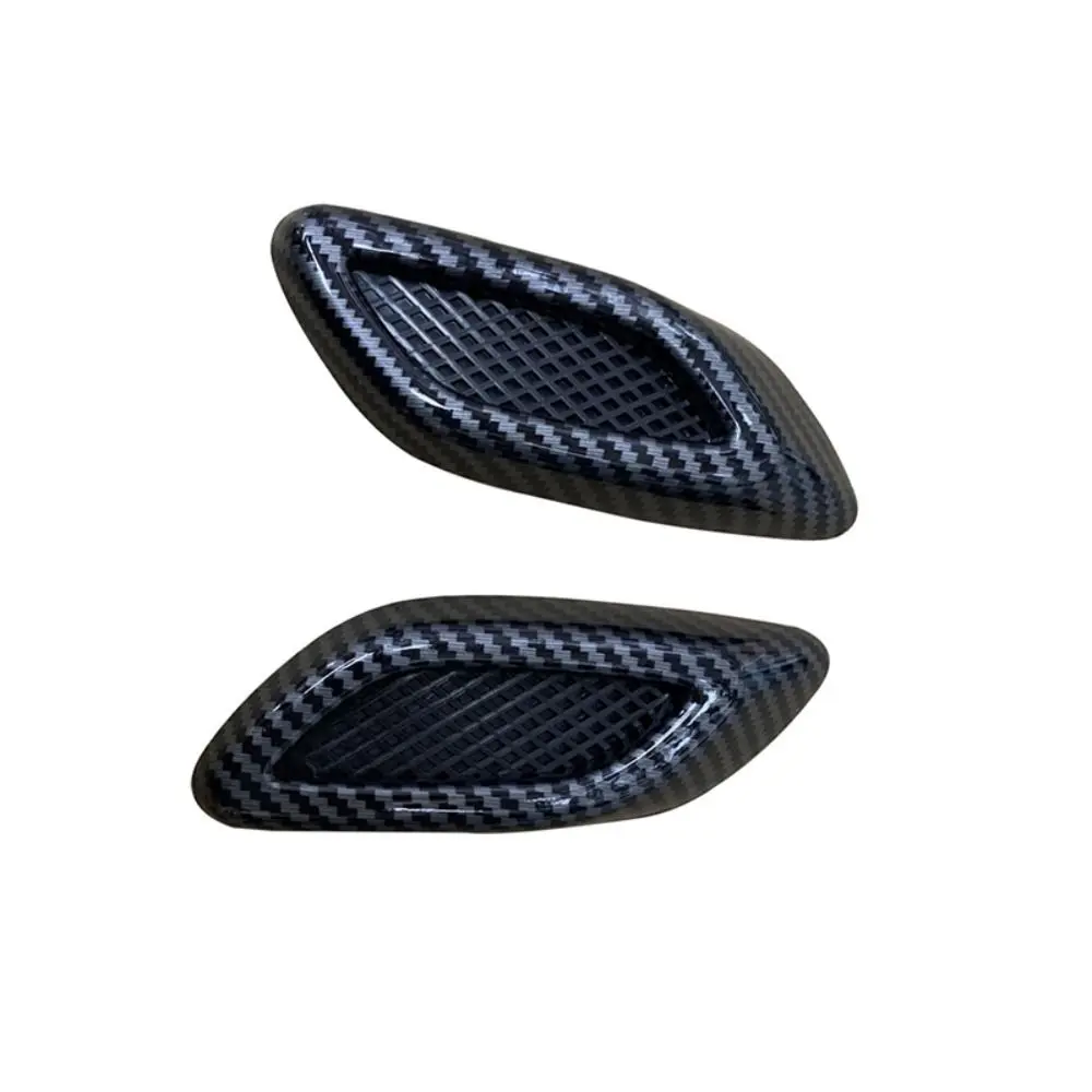 2Pcs Carbon 3D Car Side Fender Air Vent Hood Scoop Outlet Cover Decorative Modification For BMW For Audi For Honda For VW